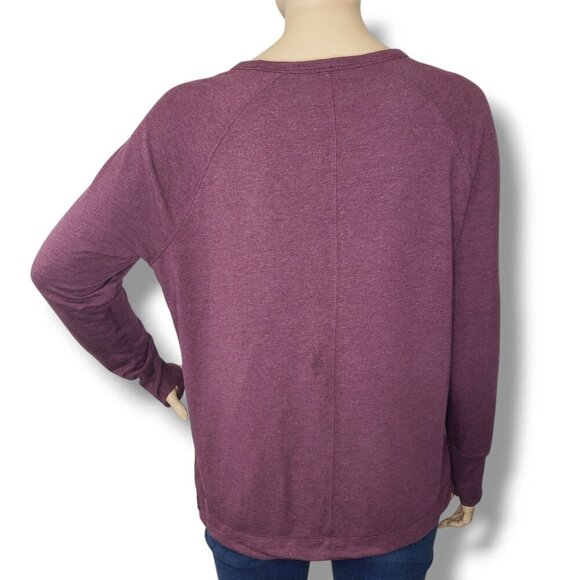 Athleta Coaster Luxe Recover Sweatshirt Womens Large‎ Red Rip Tear - Picture 6 of 12